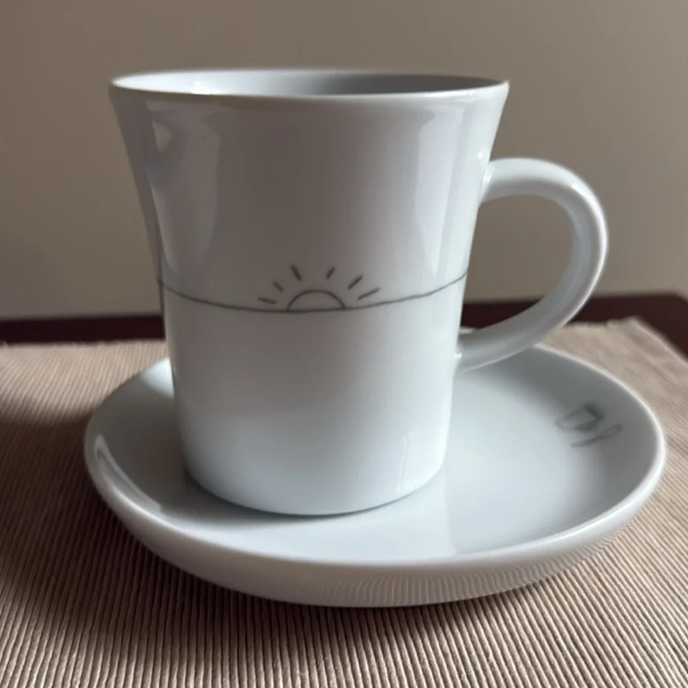 Crate & Barrel Kahla Scribble Mug and Saucer